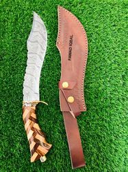 Custom Handmade Damascus Steel Hunting Bowie knife, Battle Ready Gift for Him