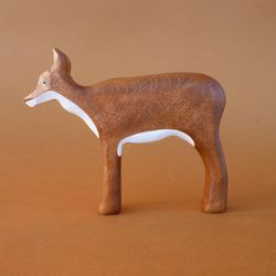 wooden deer female figurines - wooden toys - wooden animal figurines - deer toy - baby gift
