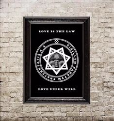 love is the law, love under will. aleister crowley art poster. 190.