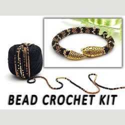Bead crochet kit, DIY snake bracelet kit, DIY beaded bracelet kit, Craft kit for adults, Hobby kit, Crafty mom