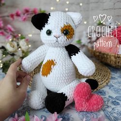 Crochet toy pattern Plush Kitty, Amigurumi kitten