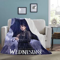 Wednesday Movie Poster Blanket Lightweight Soft Microfiber Fleece
