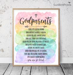 Take My Little Hand, Godparents Thank You Printable Wall Art, Appreciation Gifts, Godparents Gift From Baby,  Baptism