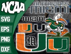 Miami Hurricanes SVG bundle , NCAA svg, logo NCAA bundle svg eps dxf png , digital Download , Instant Download