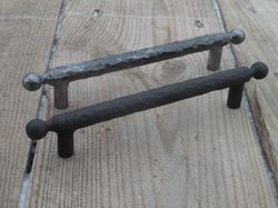 Hand forged drawer pull (type 2), 5'' pull handle, 128 mm, 5 in, wrought iron, cabinet cupboard wardrobe kitchen