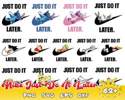 Nike Just Do It Later Bundle Svg, Just Do It Later | Lilo And Stitch Nike | Looney Tunes Nike | The Simpsons Nike