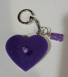 Purple heart/gummy bear keyring