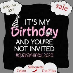Its My Birthday And Youre Not Invited, Quarantined svg, Funny Happy Birthday Design, july Birthday Silhouette, August