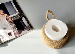 Toilet paper basket Round hemp storage rustic basket