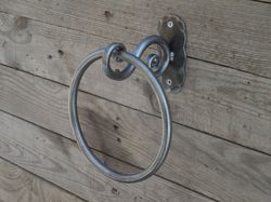 Wrought iron towel ring,  Bathroom Accessories, Hand forged, Blacksmith, Towel bar, Towel holder
