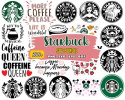 300 Starbucks Wrap SVG Bundle, Starbucks svg, eps, png, dxf