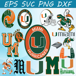 Bundle 16 Files Miami Hurricanes Football Team Svg, Miami Hurricanes Svg, N C A A Teams svg, N C A A Svg, Png, Dxf, Eps,