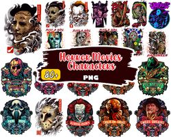 Horror Movies Characters PNG, Halloween Sublimation Designs Png, Halloween Bundle Png, Horror Movies