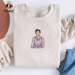 Harry Styles With Pink Outfit Embroidered Sweatshirt, Harry Styles Embroidered Shirt, Embroidered Hoodie, Unisex T-Shirt