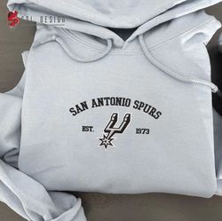 San Antonio Spurs est 1973 Embroidered Unisex Shirt, NBA T Shirt, Basketball, NBA Embroidery Hoodie, NBA Sweatshirt