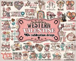 Western Valentine bundle, Valentines day PNG, Valentines sublimation Design Digital Download