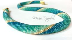 Crochet rope necklace - Turquoise handmade necklace