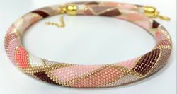 Bead crochet necklace - Delicate geometric necklace