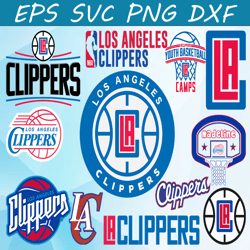 Bundle 24 Files Los Angeles Clippers Basketball Team svg, Los Angeles Clippers svg, NBA Teams Svg, NBA Svg, Png, Dxf, Ep
