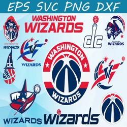 Bundle 11 Files Washington Wizards Basketball Team svg,  Washington Wizards svg, NBA Teams Svg, NBA Svg, Png, Dxf, Eps