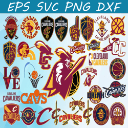 Bundle 33 Files Cleveland Cavaliers Baseball Team svg, Cleveland Cavaliers svg,  NBA Teams Svg, NBA Svg, Png, Dxf, Eps