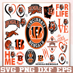 Bundle 22 Files Cincinnati Bengals Football team Svg, Cincinnati Bengals svg, NFL Teams svg, NFL Svg, Png, Dxf, Eps