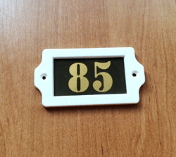Rectangular address number sign 85 plastic door plate vintage