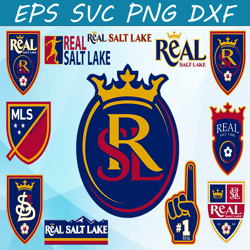 Bundle 12 Styles MLS Real Salt Lake Soccer Team svg, Real Salt Lake svg, MLS Teams svg, MLS Svg, Png, Dxf, Eps, Instant