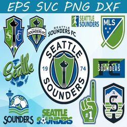 Bundle 12 Styles MLS Seattle Sounders FC Soccer Team svg, Seattle Sounders FC svg, MLS Teams svg, MLS Svg, Png, Dxf, Eps