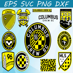 Bundle 12 Styles MLS Columbus Crew SC Soccer Team svg, Columbus Crew SC svg, MLS Teams svg, MLS Svg, Png, Dxf, Eps, Inst