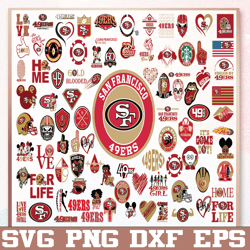 Bundle 91 Files San Francisco 49ers Football Team Svg, San Francisco 49ers Svg, NFL Teams svg, NFL Svg, Png, Dxf, Eps