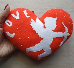 Valentines day gift, felt toy, Valentine heart toy, Gift for her, Gift for him, Valentine day decor, Valentine gift