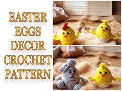 Crochet pattern Easter egg decor.