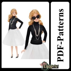 PDF Pattern Turtleneck for 11 1/2 Poppy Parker Pivotal Repro Curvy Made-to-Move Silkstone Barbie doll by Elen