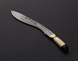 Custom Hand Forged, Damascus Steel Functional Kukri 18 inches, Gurkha Kukri Knife, Kukri Battle Ready, With Sheath