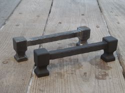 128 mm hand forged drawer pull (type 4), 5 in, wrought iron, cabinet cupboard wardrobe kitchen dresser door hardware