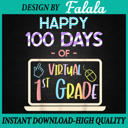 Happy 100 Days of Virtual First Grade Png, 100 Days Of School Png, Digital download