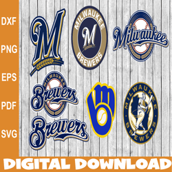 Bundle 7 Files Milwaukee Brewers Baseball Team SVG, Milwaukee Brewers svg, MLB Team  svg, MLB Svg, Png, Dxf, Eps, Jpg