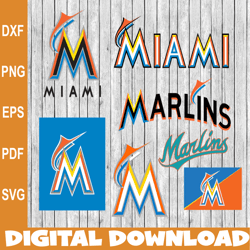 Bundle 7 Files Miami Marlins Baseball Team Svg, Miami Marlins svg, MLB Team  svg, MLB Svg, Png, Dxf, Eps, Jpg