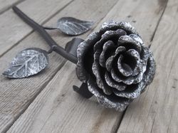 Hand forged steel rose, Metal rose, Iron flower, Metal sculpture, Wrought iron, 4th Anniversary gift, Mother's Day gift