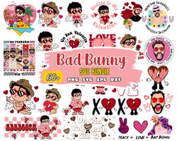 Bad Bunny valentine bundle SVG, eps svg dxf png , Cricut , File cut , Vector file , Silhouette Digital Dowload