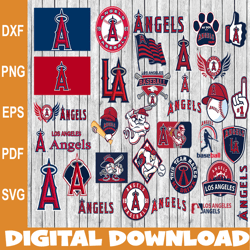 Bundle 31 Files Los Angeles Angels Baseball Team SVG ,Los Angeles Angels Svg, MLB Team  svg, MLB Svg, Png, Dxf, Eps