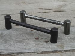 128 mm hand forged drawer pull (type 7) , 5 in, wrought iron, cupboard wardrobe kitchen dresser knobs door hardware