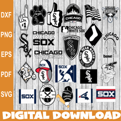 Bundle 23 Files Chicago-White Sox Baseball Team Svg, Chicago White Sox Svg, MLB Svg, MLB Team  svg, MLB Svg, Png, Dxf