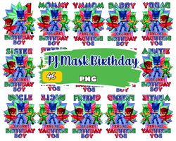 PJ mask png, Pj Mask heroes Birthday boy Digital File PNG Design, Instant Download