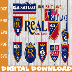 Bundle 12 Styles MLS Real Salt Lake Soccer Team svg, Real Salt Lake svg, MLS Teams svg, MLS Svg, Png, Dxf, Eps