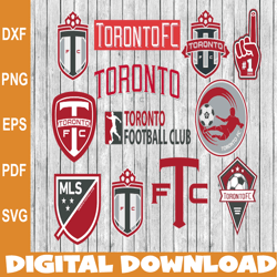 Bundle 12 Styles MLS Toronto FC Soccer Team svg, Toronto FC svg, MLS Teams svg, MLS Svg, Png, Dxf, Eps, Instant Download