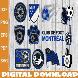 Bundle 12 Styles MLS Club de Foot Montreal Soccer Team svg, Club de Foot Montreal svg, MLS Teams svg, MLS Svg, Png, Dxf