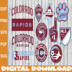 Bundle 12 Styles MLS Colorado Rapids Soccer Team svg, Colorado Rapids svg, MLS Teams svg, MLS Svg, Png, Dxf, Eps