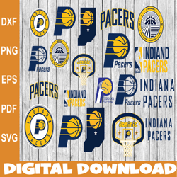 Bundle 22 Files Indiana Pacers Basketball Team svg, Indiana Pacers svg, NBA Teams Svg, NBA Svg, Png, Dxf, Eps